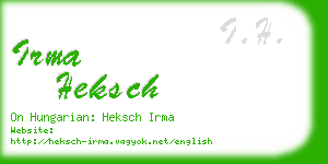 irma heksch business card
